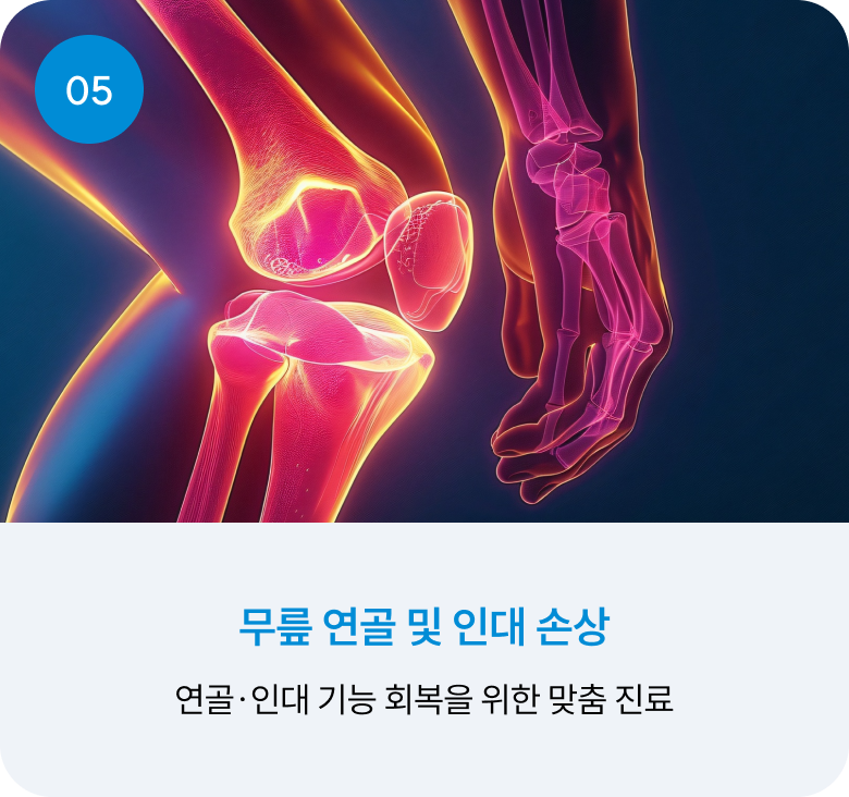 05 무릎 연골 및 인대 손상 : 연골·인대 기능 회복을 위한 맞춤 진료