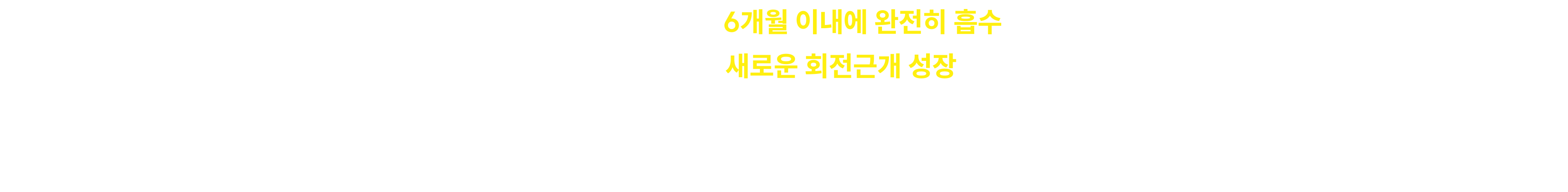 리제네텐은 이식 후 6개월 이내에 완전히 흡수되며, 평균적으로 2mm 정도의 새로운 회전근개 성장을 유도합니다