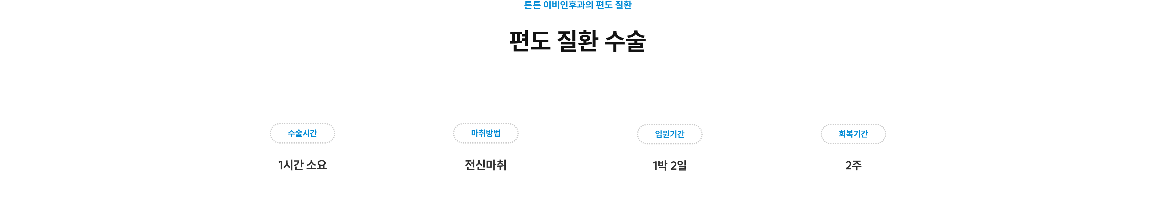 편도 질환 수술 정보 - 수술시간 1시간, 마취방법 전신마취, 입원기간 1박 2일, 회복기간 2주
